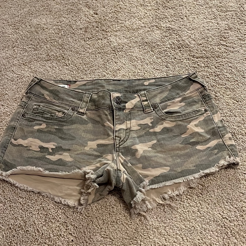 True Religion Camouflage Jean Shorts